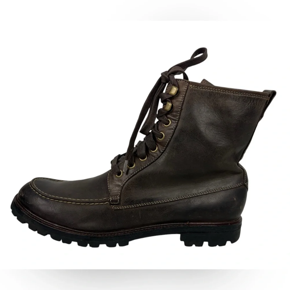 JOHN VARVATOS Mens 10 M Brown Leather Hiking Lace Up Combat Boots F1357L3B